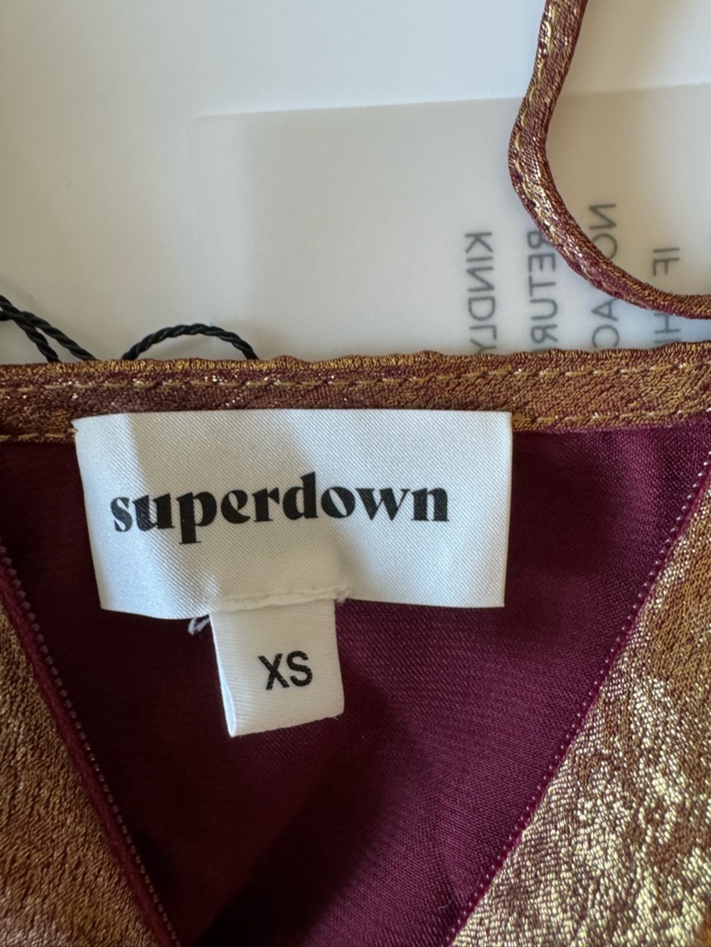 NWT | superdown Shimmery Bronze Matti Mini Slip Dress Size XS - Picture 5 of 10